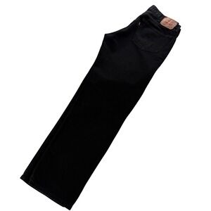 Levis 505 Regular Fit Straight Leg Black Denim Jeans Mens 36x34 (Measures 36x32)